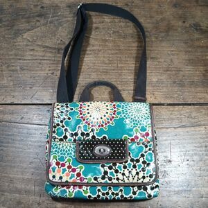 Fossil Key Per Coated Crossbody Bag Purse Tote Pockets